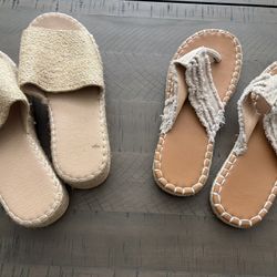 Women’s Size 7 Sandals. 2 Pair Wedges  