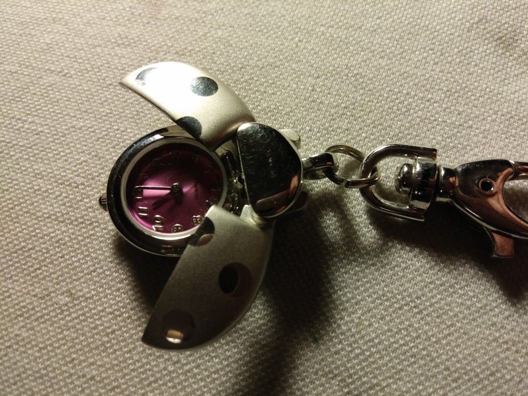 Cute Ladybug Keychain Clock/Watch