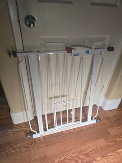 Baby gate with small door