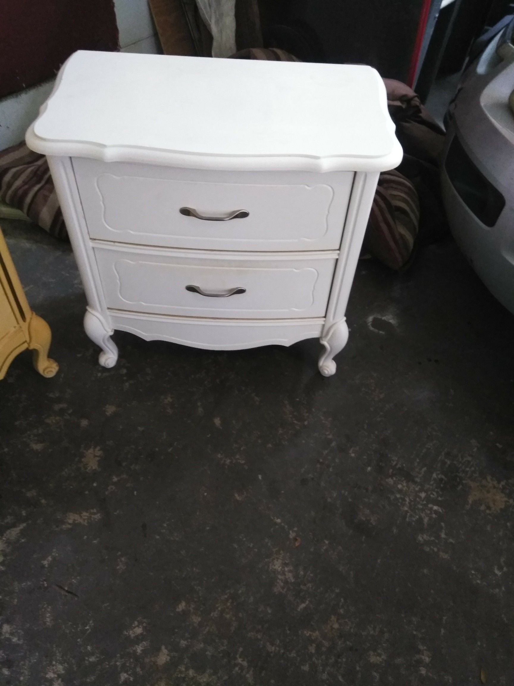 One Bassett WHITE FRENCH PROVINCIAL NIGHTSTAND FCFS NO DELIVERY