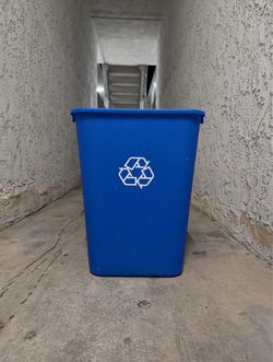 Blue Plastic Recycling Bin