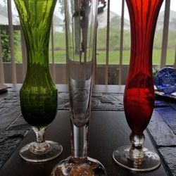 3 Glass Vases