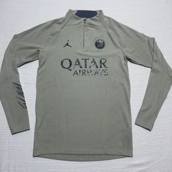 Jordan PSG Paris Saint-Germain 1/4 Zip Slim Fit Dri-FIT ADV Olive Small