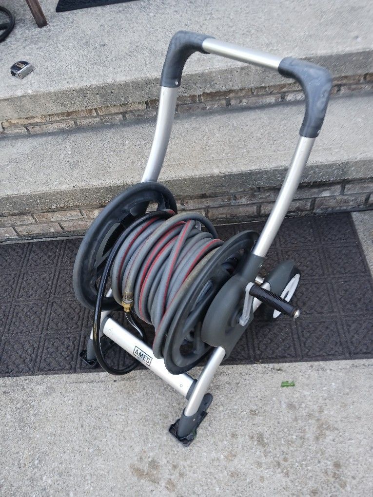 AMES 200' Foot Capacity HOSE REEL and 100 Ft Hose Included