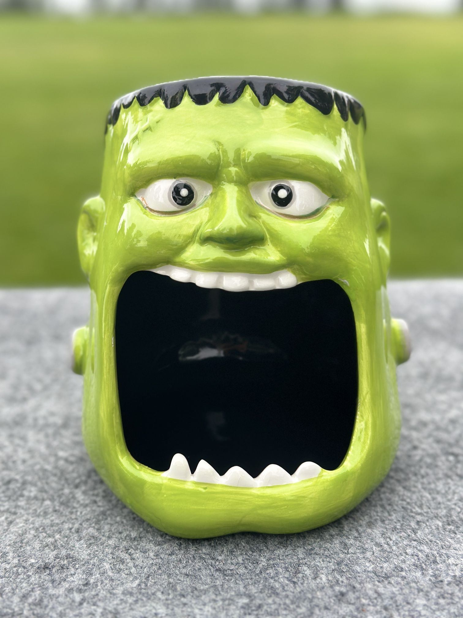 Maxcera Frankenstein Monster Open Mouth Ceramic Candy Bowl Dish