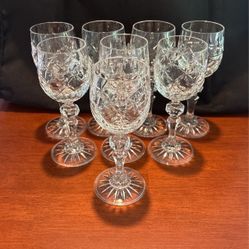 Vintage Port Sherry cut crystal glasses, old barware style glasses, 6“ X 2“B7