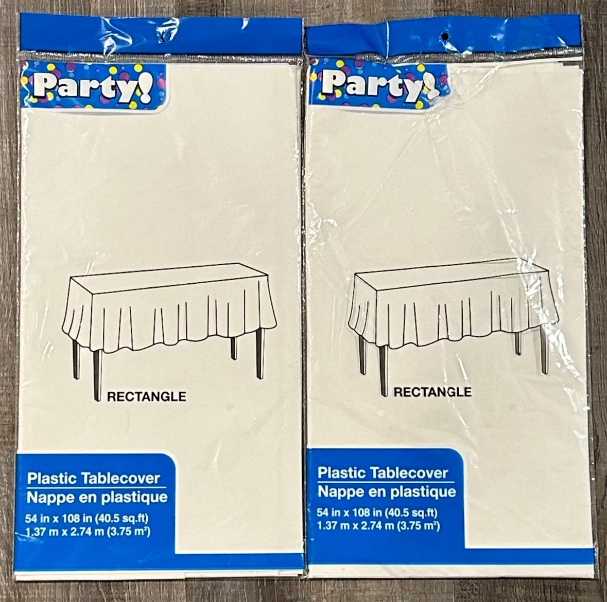 New Set of 2 New White Plastic Party Table Covers