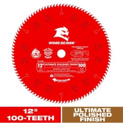 DIABLO 12in. x 100-Tooth Ultimate Polished Finish Saw Blade for Wood