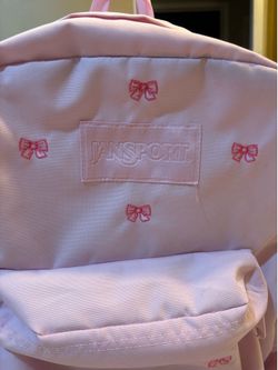 Girls pink bow Jansport backpack
