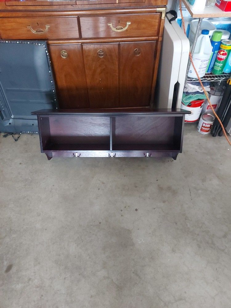 Entry Way Shelf With Coat Hooks