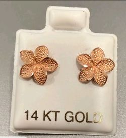 Hawaiian Flower earrings 14kt