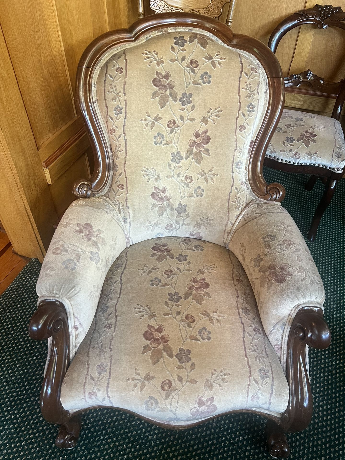 Mid century upholstered French Armchair