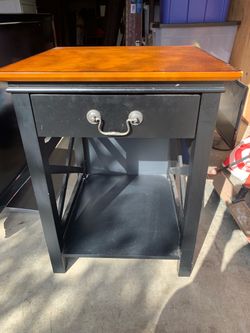 Two-Tone Wood Nightstand with Drawer