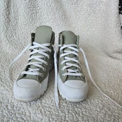 High Top Platform Converse Green Size 8
