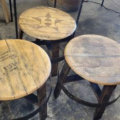 19" Authentic Bourbon Whiskey Barrel Side Tables/End Tables/Porch Tables