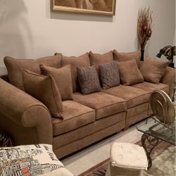 Large Couch With Ottoman And Pillows