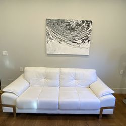 Beautiful Modern Leather White Sofa