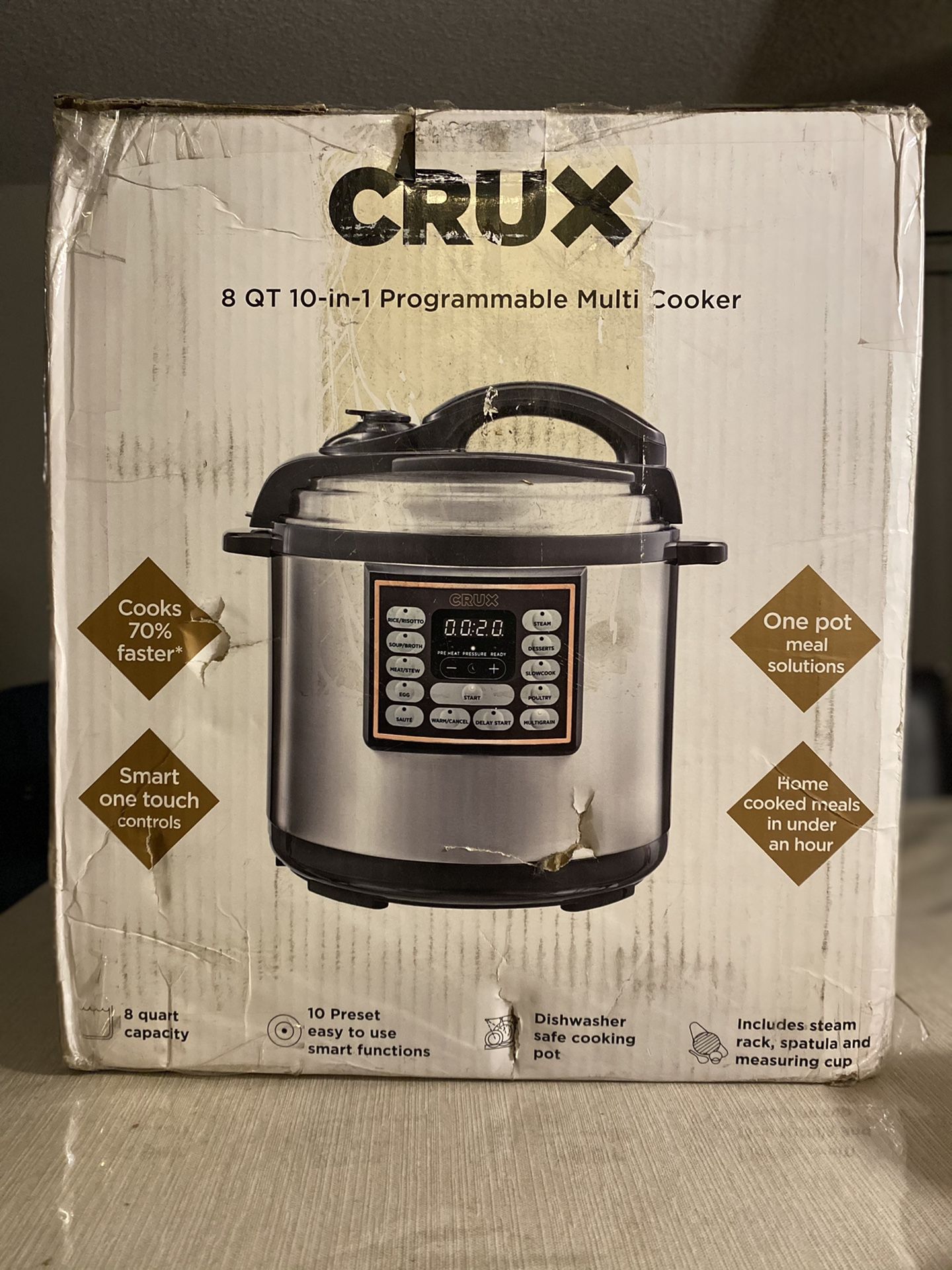 Crux 8 QT 10-in-1 programmable multi cooker