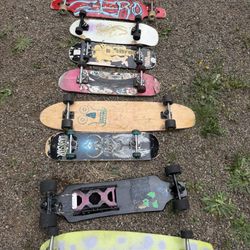 Lot of 9 Used Skateboards & Longboards – Bundle Deal