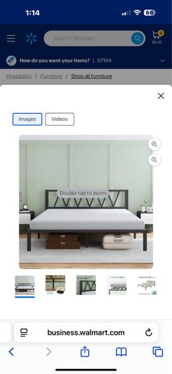 New in box Novilla 14 Inch King Size Bed Frame With Headboard, Metal Platform Bed Frame, King Bed Frame No Box Spring Needed, Easy Assembly, Strong Wo