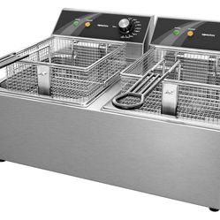 TopKitch Dual Countertop Deep Fryer