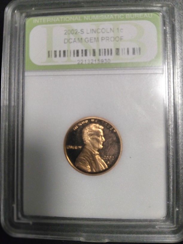 2002 s Lincon 1 cent Dcam gem proof 🥶