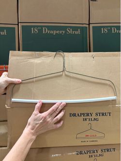 45 cases of 18” Drapery Strut Hangers (200 hangers per case) New