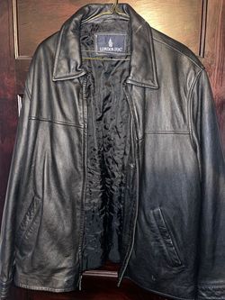 🔥 Men’s London Fog Black Leather Jacket – Size XL – Like New
