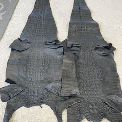US Stock Black Real Hornback Crocodile Skin Leather Hide Exotic Pelt Taxidermy