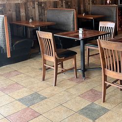 Nice wooden chairs And Booths $1