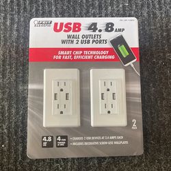 Wall Outlets 4.8 USB /15 Amp Plugs 