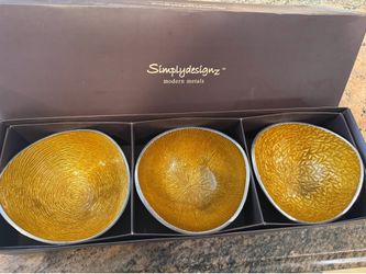 Simply Designz 3 Organic Gold Bowls