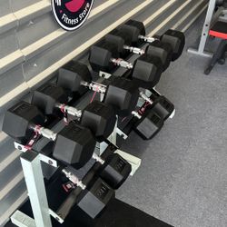 Sale ‼️New pair of 35,45,50,55,60lb rubber dumbbells with racks. All new in box 📦 $579