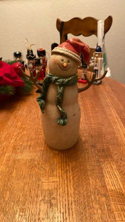 Ceramic Snowman  9” Tall