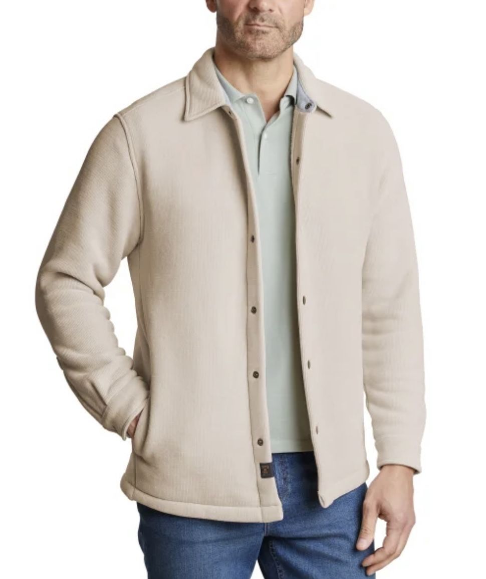 NWT Copper&Oak men’s premium shirt jacket beige Size L