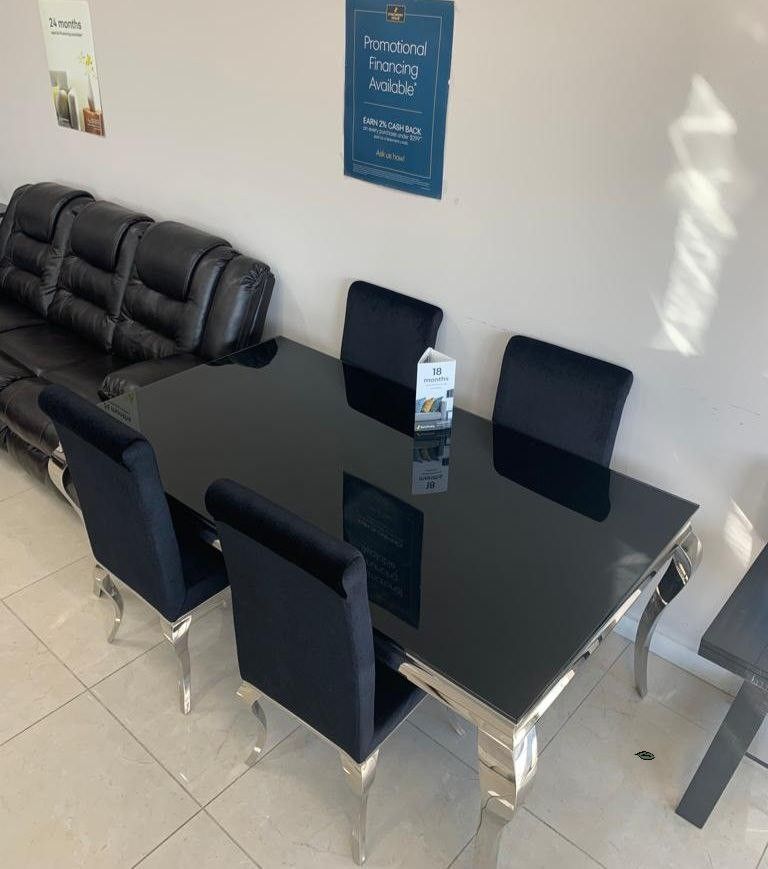 🧑🎄Ada Black Glass Dining Set 🦃 THANKSGlVlNG SALE