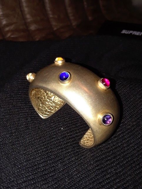 VINTAGE P&B STERLING GOLD WASH RUNWAY BANGLE BRACELET.