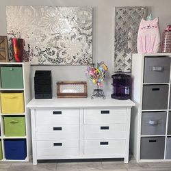 Dresser Cube Storage Shelves with bins