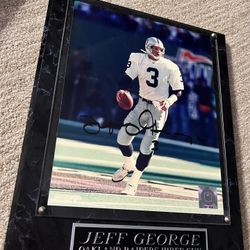 Jeff George Oakland Raiders "Hired Gun" Signed Plaque NFL Hologram Auto #3
