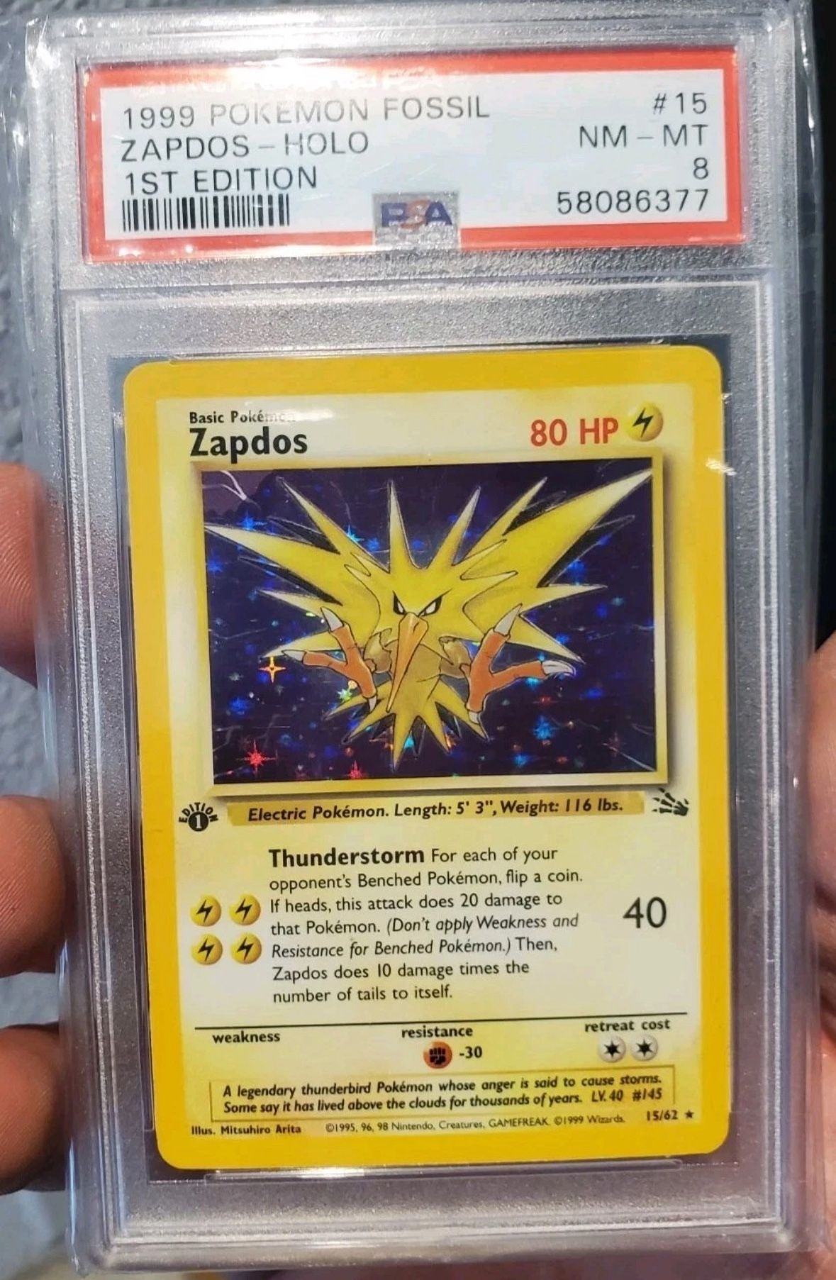 1999 Zapdos First Edition Pokémon