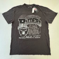 NWT  Abercrombie & Fitch  Las Vegas Raiders NFL  T Shirt  Short Sleeve Printed  Charcoal  Men  Size XL