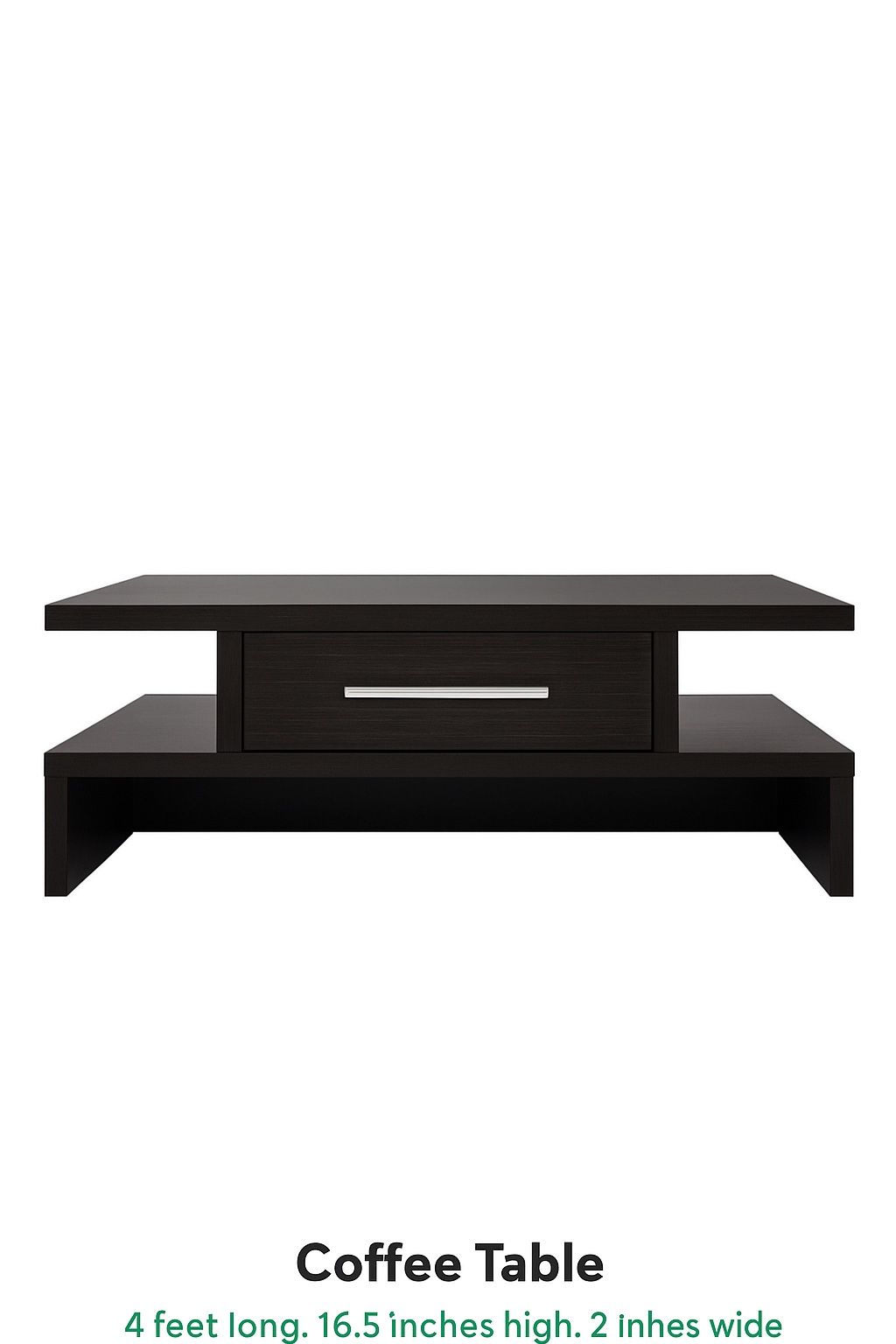 Modern Espresso Coffee Table – 4 ft Long