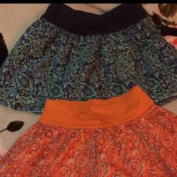 Matching Multicolored Paisley Skirts