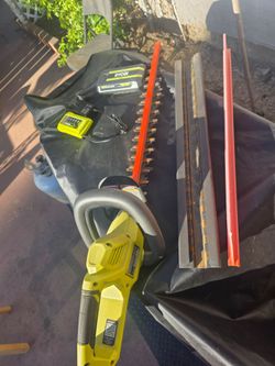 Ryobi 40v 24" hedger with battery and charger