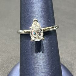 One Carat Pear Ring