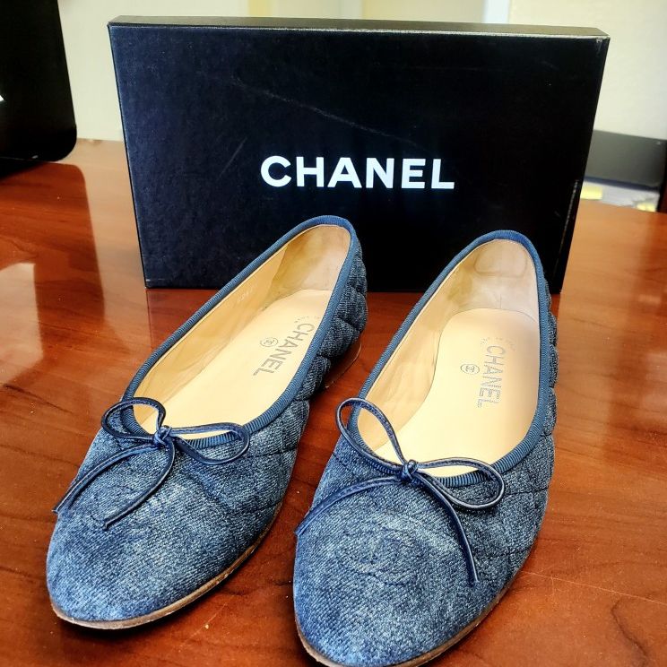 CHANEL, Shoes, Chanel Ballerinas In Denim