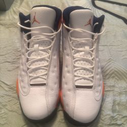 Air Jordan 13 White Orange Navy Sneakers