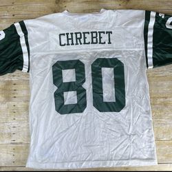 Vtg 1998 STARTER New York Jets NFL Wayne Chrebet #80 Sz 48 / L Football Jersey - Gift 