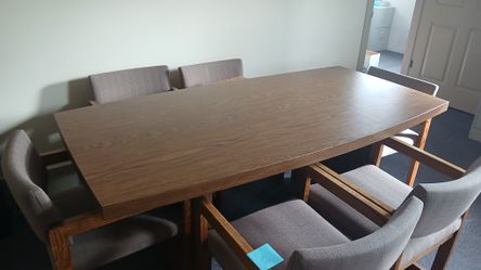 Large Conference Table and Set of 6 Chairs