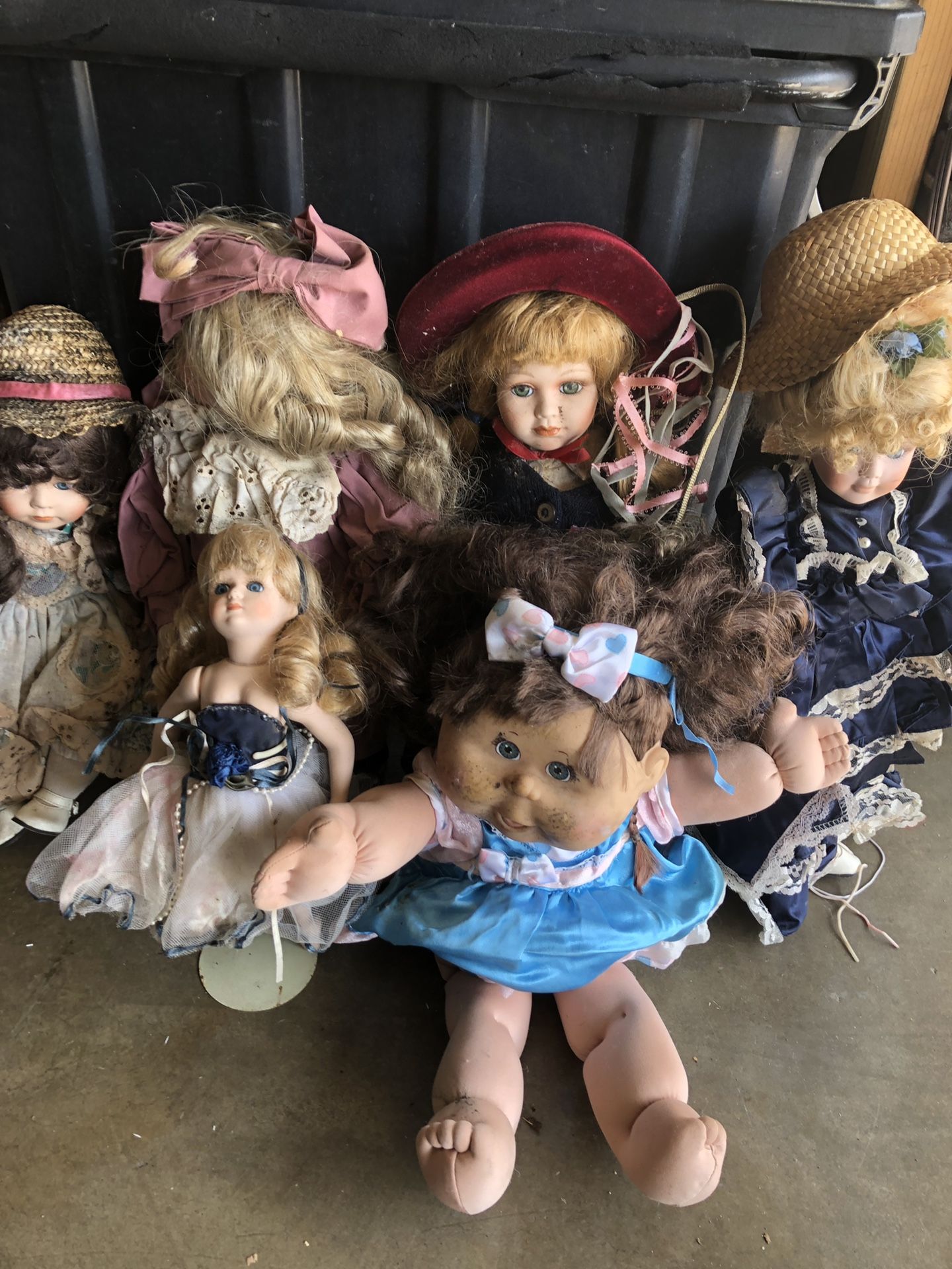 Pots akin dolls &one cabbage patch
